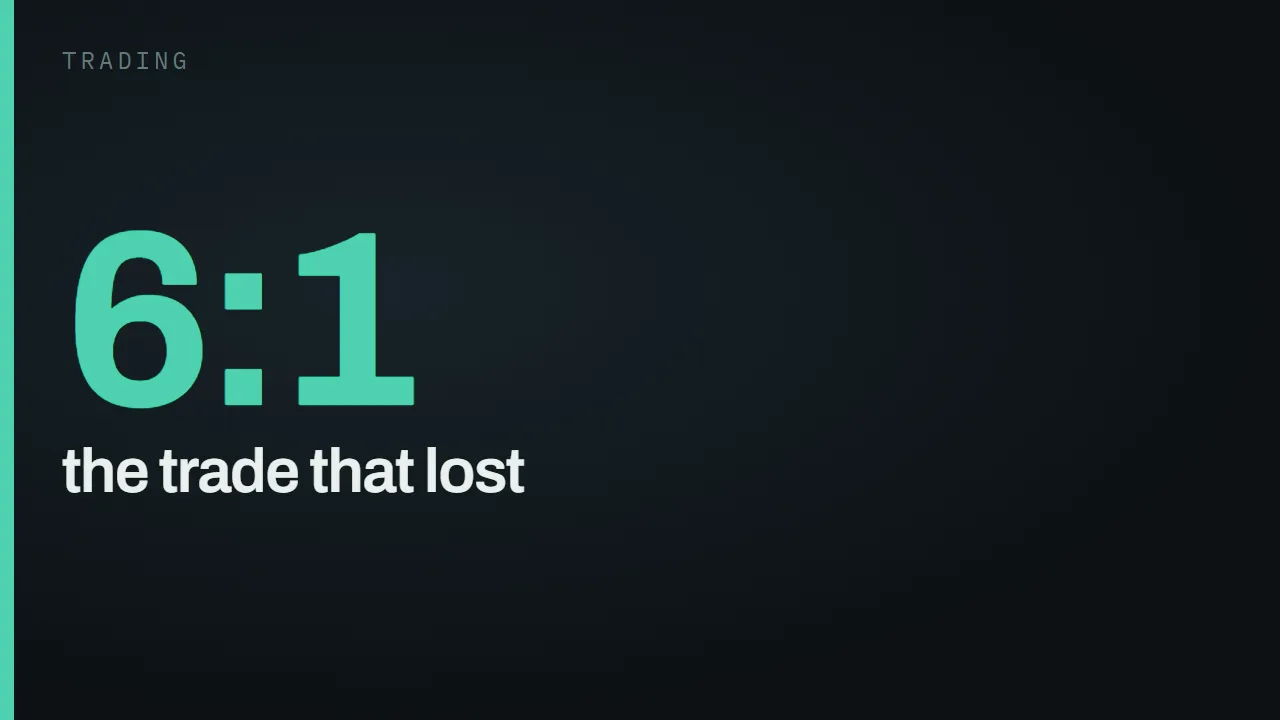 Better ratio, worse trade — worse — the trade that lost