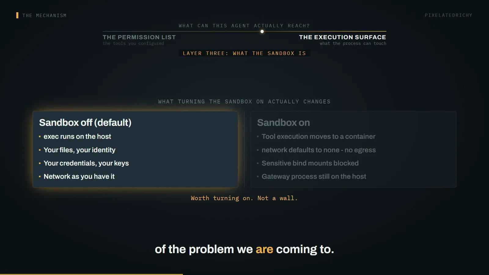 what turning the sandbox on actually changes